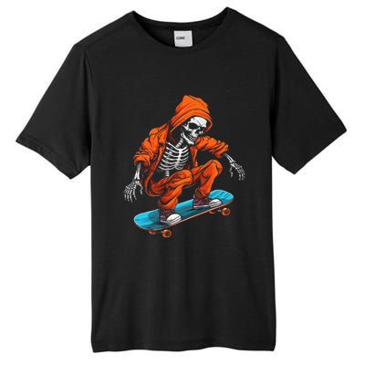 Ghost Skeleton Skater Cap Skateboard Halloween Skull Tall Fusion ChromaSoft Performance T-Shirt