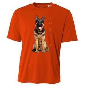 German Shepherd Shepard Dog Mom Dad Love Pet Puppy Cooling Performance Crew T-Shirt