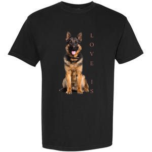 German Shepherd Shepard Dog Mom Dad Love Pet Puppy Garment-Dyed Heavyweight T-Shirt