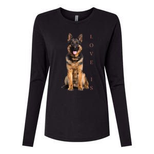 German Shepherd Shepard Dog Mom Dad Love Pet Puppy Womens Cotton Relaxed Long Sleeve T-Shirt