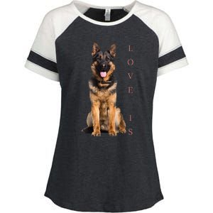 German Shepherd Shepard Dog Mom Dad Love Pet Puppy Enza Ladies Jersey Colorblock Tee