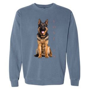 German Shepherd Shepard Dog Mom Dad Love Pet Puppy Garment-Dyed Sweatshirt