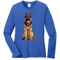 German Shepherd Shepard Dog Mom Dad Love Pet Puppy Ladies Long Sleeve Shirt