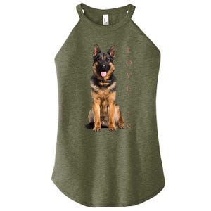 German Shepherd Shepard Dog Mom Dad Love Pet Puppy Women's Perfect Tri Rocker Tank