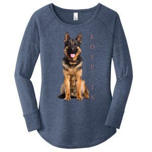 German Shepherd Shepard Dog Mom Dad Love Pet Puppy Women's Perfect Tri Tunic Long Sleeve Shirt