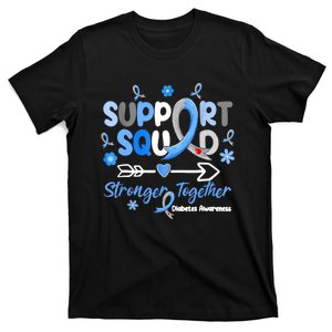 Groovy Support Squad Blue Ribbon Diabetes Awareness T-Shirt