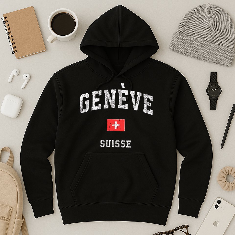 Geneva Suisse Switzerland Sports Vintage Hoodie