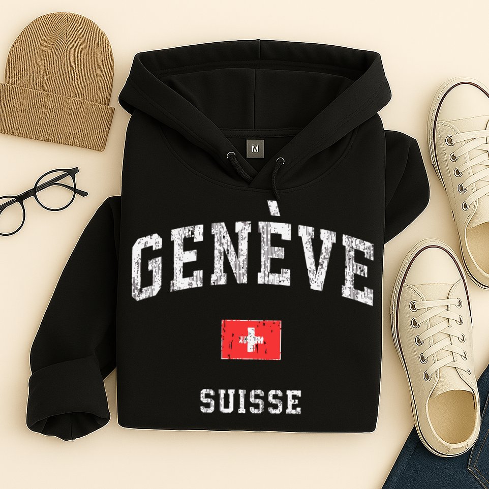 Geneva Suisse Switzerland Sports Vintage Hoodie