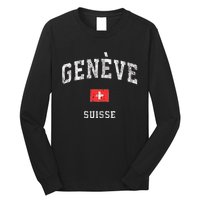 Geneva Suisse Switzerland Sports Vintage Long Sleeve Shirt