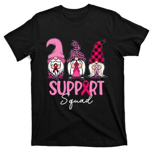 Gnomes Support Squad Breast Cancer Awareness Pink Ribbon T-Shirt