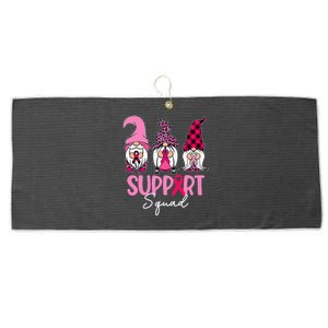 Gnomes Support Squad Breast Cancer Awareness Pink Ribbon Large Microfiber Waffle Golf Towel