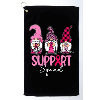 Gnomes Support Squad Breast Cancer Awareness Pink Ribbon Platinum Collection Golf Towel