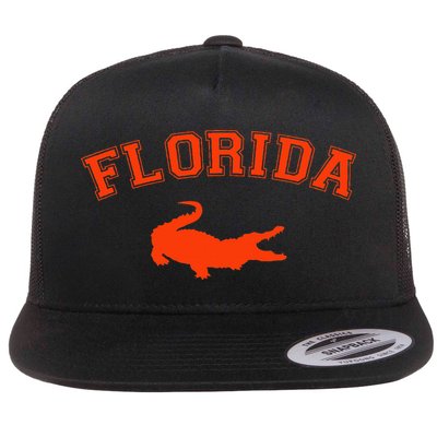 Gator School Sports Fan Team Spirit Mascot Heart Gift Flat Bill Trucker Hat