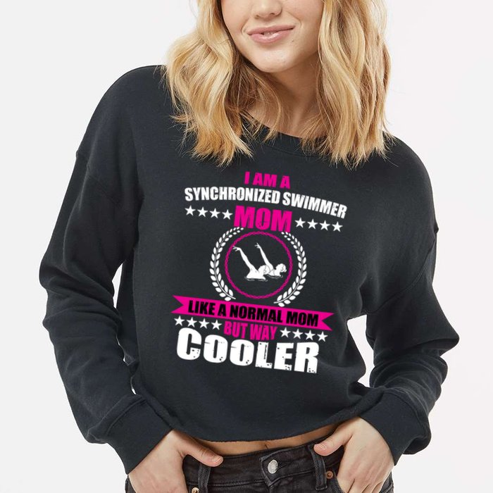 Great Synchronized Swimming Mom Design Synchro Gift Cropped Pullover Crew