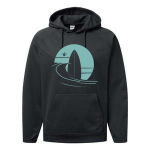 Graphic Sun Surf And Waves Performance Fleece Hoodie