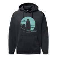 Graphic Sun Surf And Waves Performance Fleece Hoodie