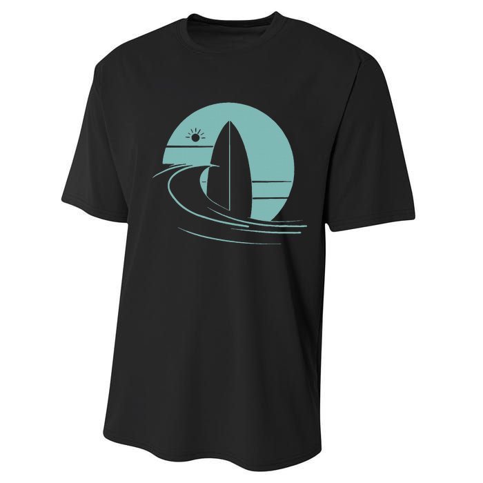 Graphic Sun Surf And Waves Performance Sprint T-Shirt