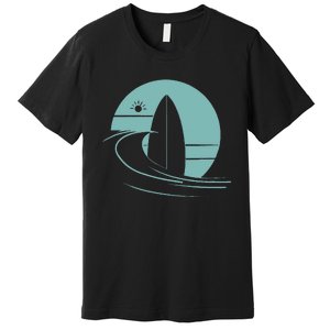 Graphic Sun Surf And Waves Premium T-Shirt