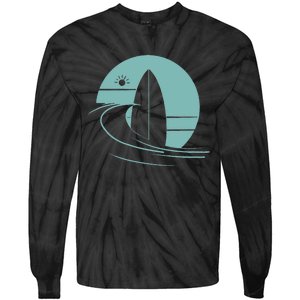 Graphic Sun Surf And Waves Tie-Dye Long Sleeve Shirt