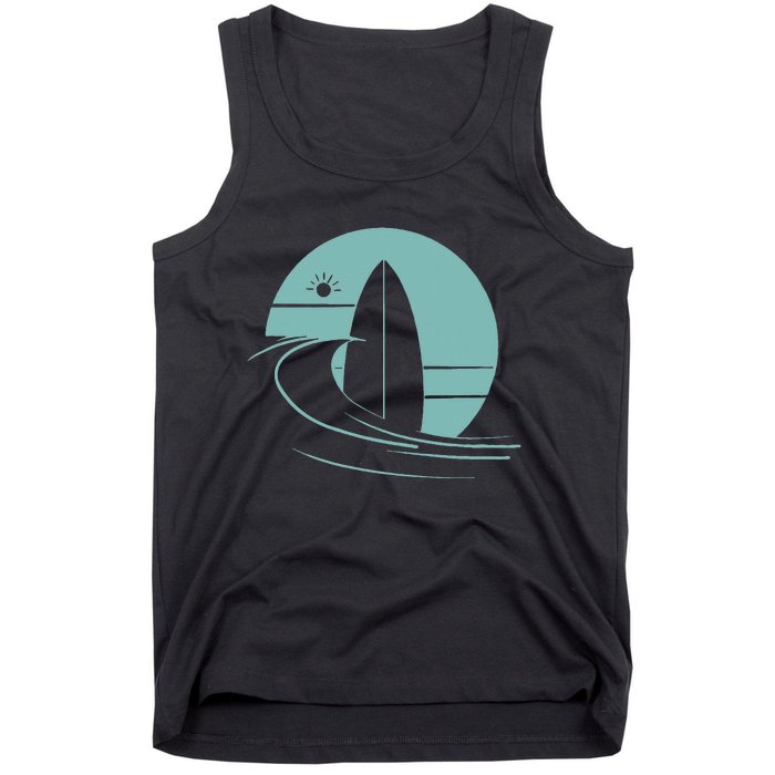 Graphic Sun Surf And Waves Tank Top