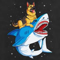 German Shepherd Shark Space Galaxy Jawsome Cool Comfort Performance Bucket Hat