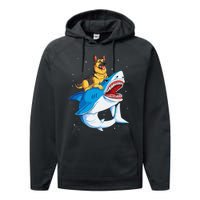 German Shepherd Shark Space Galaxy Jawsome Performance Fleece Hoodie