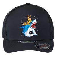 German Shepherd Shark Space Galaxy Jawsome Flexfit Unipanel Trucker Cap