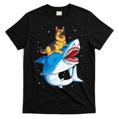 German Shepherd Shark Space Galaxy Jawsome T-Shirt