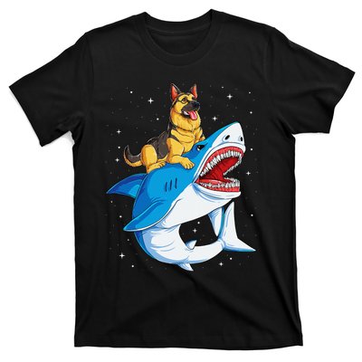 German Shepherd Shark Space Galaxy Jawsome T-Shirt