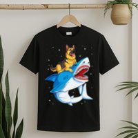 German Shepherd Shark Space Galaxy Jawsome T-Shirt