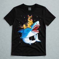 German Shepherd Shark Space Galaxy Jawsome T-Shirt