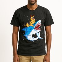 German Shepherd Shark Space Galaxy Jawsome Tall T-Shirt
