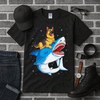 German Shepherd Shark Space Galaxy Jawsome Tall T-Shirt