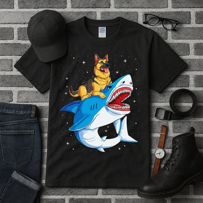 German Shepherd Shark Space Galaxy Jawsome Tall T-Shirt