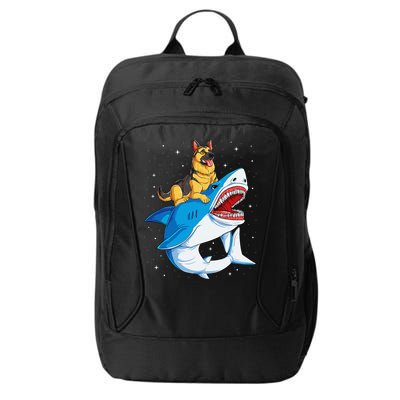 German Shepherd Shark Space Galaxy Jawsome City Backpack