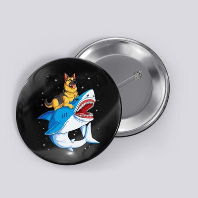 German Shepherd Shark Space Galaxy Jawsome Button