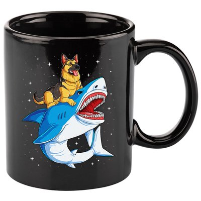 German Shepherd Shark Space Galaxy Jawsome 11oz C Handle Ceramic Mug