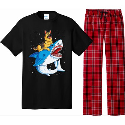 German Shepherd Shark Space Galaxy Jawsome Pajama Set