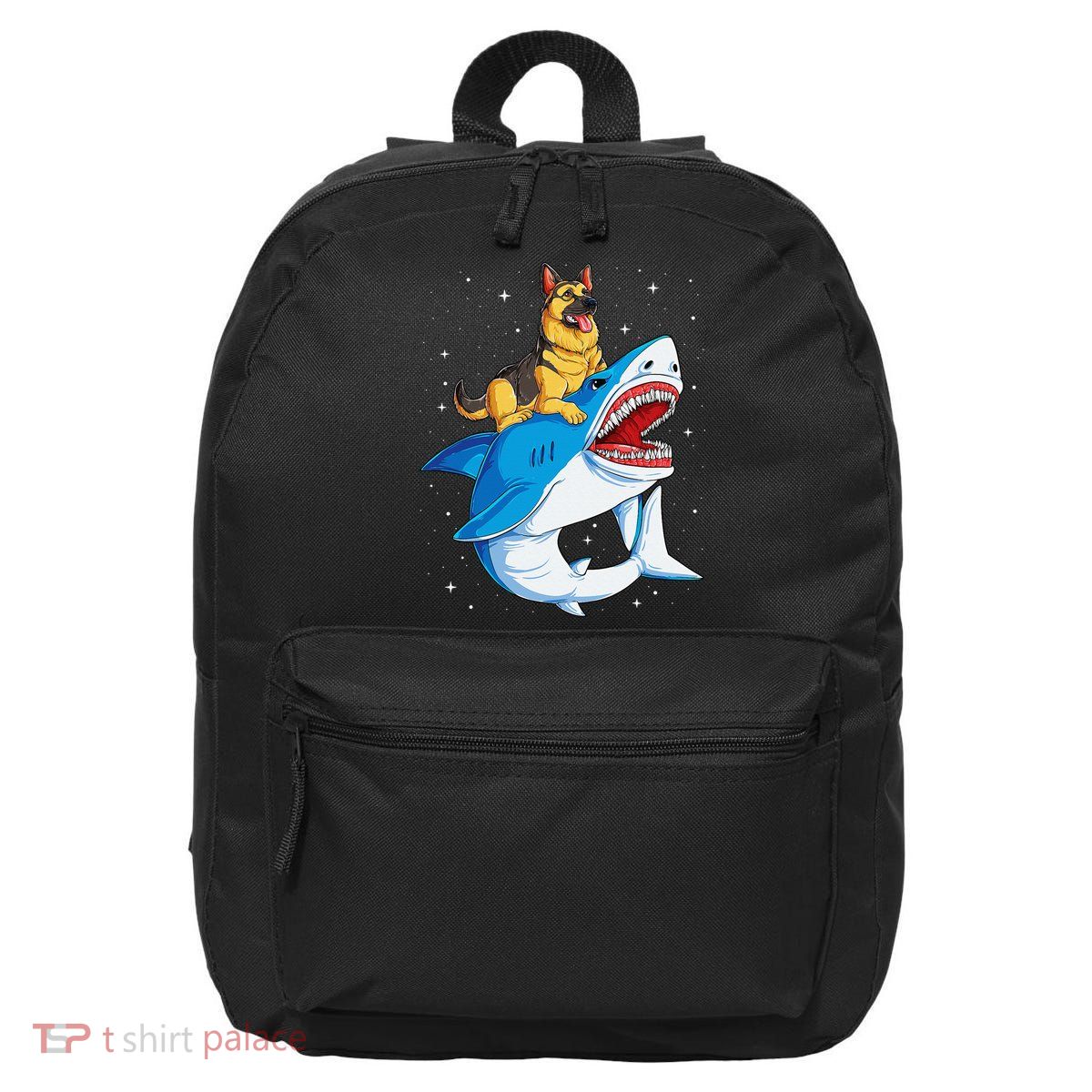 German Shepherd Shark Space Galaxy Jawsome 16 in Basic Backpack