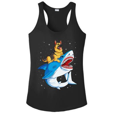 German Shepherd Shark Space Galaxy Jawsome Ladies PosiCharge Competitor Racerback Tank