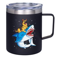German Shepherd Shark Space Galaxy Jawsome 12oz Stainless Steel Coffee Mug