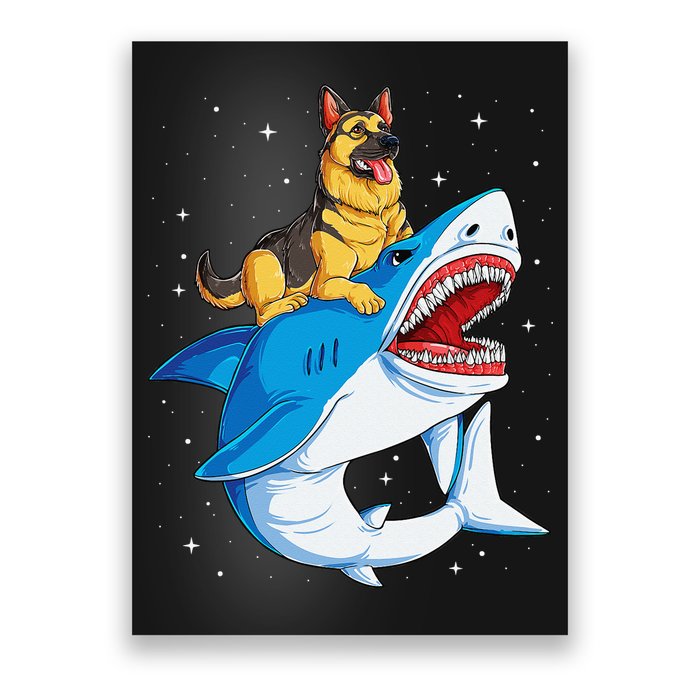German Shepherd Shark Space Galaxy Jawsome Poster