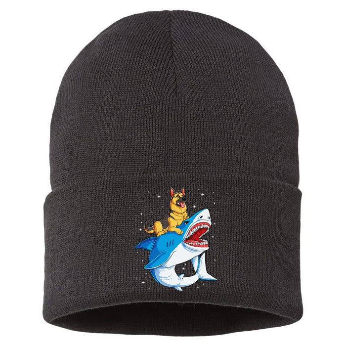 German Shepherd Shark Space Galaxy Jawsome Sustainable Knit Beanie