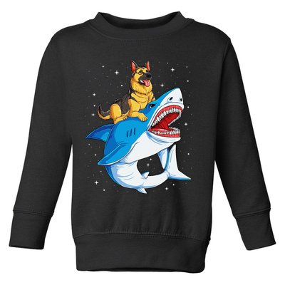 German Shepherd Shark Space Galaxy Jawsome Toddler Sweatshirt