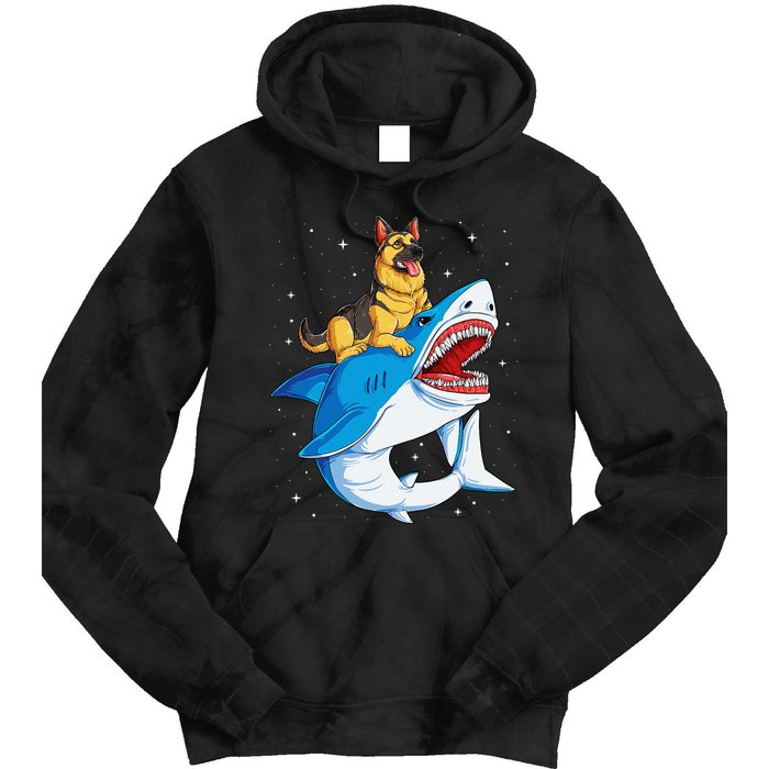 German Shepherd Shark Space Galaxy Jawsome Tie Dye Hoodie