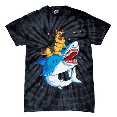 German Shepherd Shark Space Galaxy Jawsome Tie-Dye T-Shirt