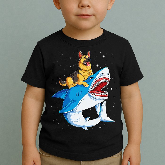 German Shepherd Shark Space Galaxy Jawsome Toddler T-Shirt