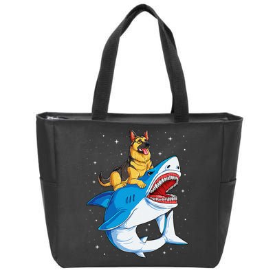German Shepherd Shark Space Galaxy Jawsome Zip Tote Bag