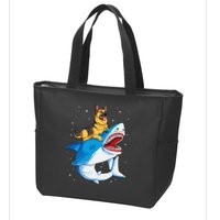 German Shepherd Shark Space Galaxy Jawsome Zip Tote Bag