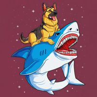 German Shepherd Shark Space Galaxy Jawsome 16oz Travel Tumbler